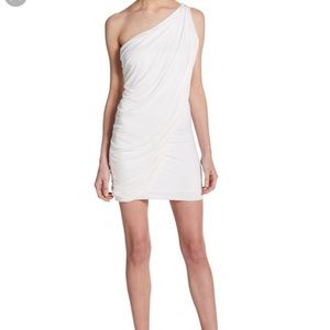 Bang one shoulder white sima dress